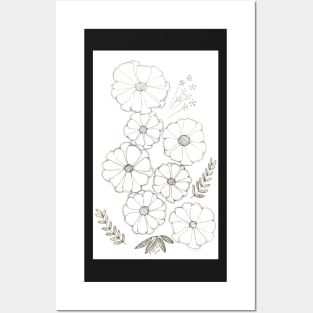 Faded zinnia flowers Posters and Art